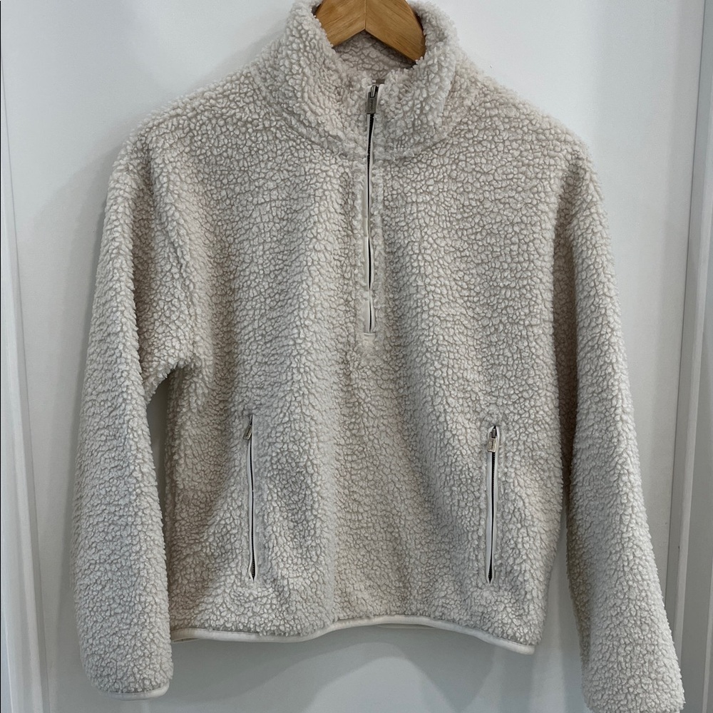 Splendid Cream Sherpa Turtleneck Sweater